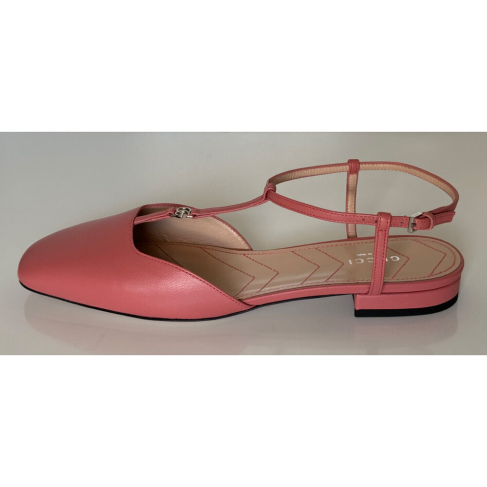 Gucci Women's GG Pink Ballet Flat Leather Sandals 9.5 US (39.5 Eu) IT 754136 NIB - Picture 9 of 13